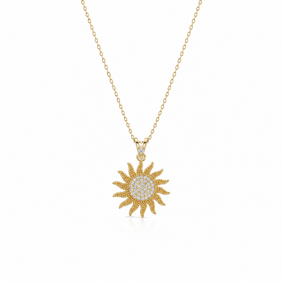 SORS Özel Tasarım Altın Sunny Glow Taşlı Kolye