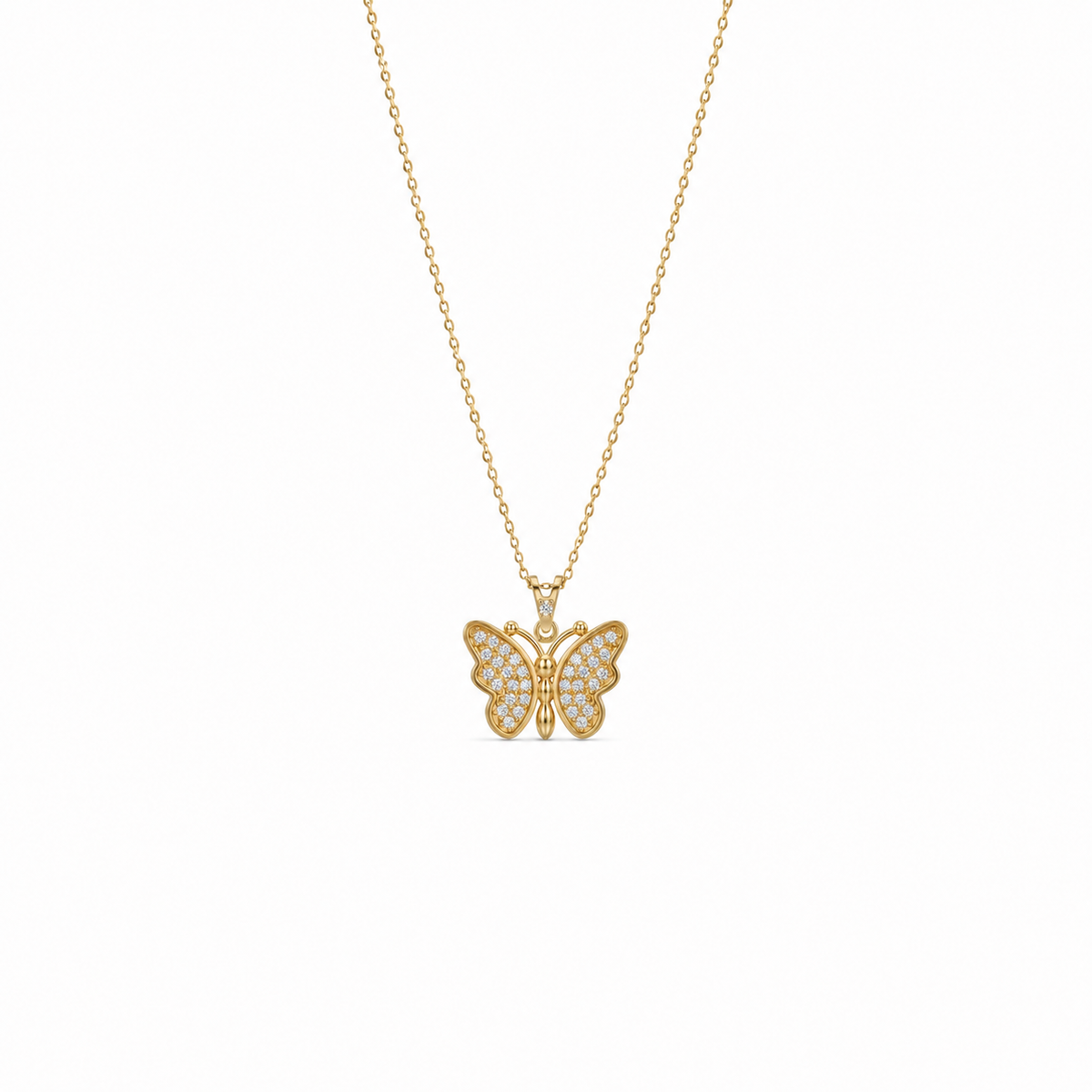 SORS Özel Tasarım Altın Pure Butterfly Kolye