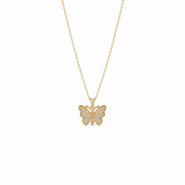 SORS Özel Tasarım Altın Pure Butterfly Kolye