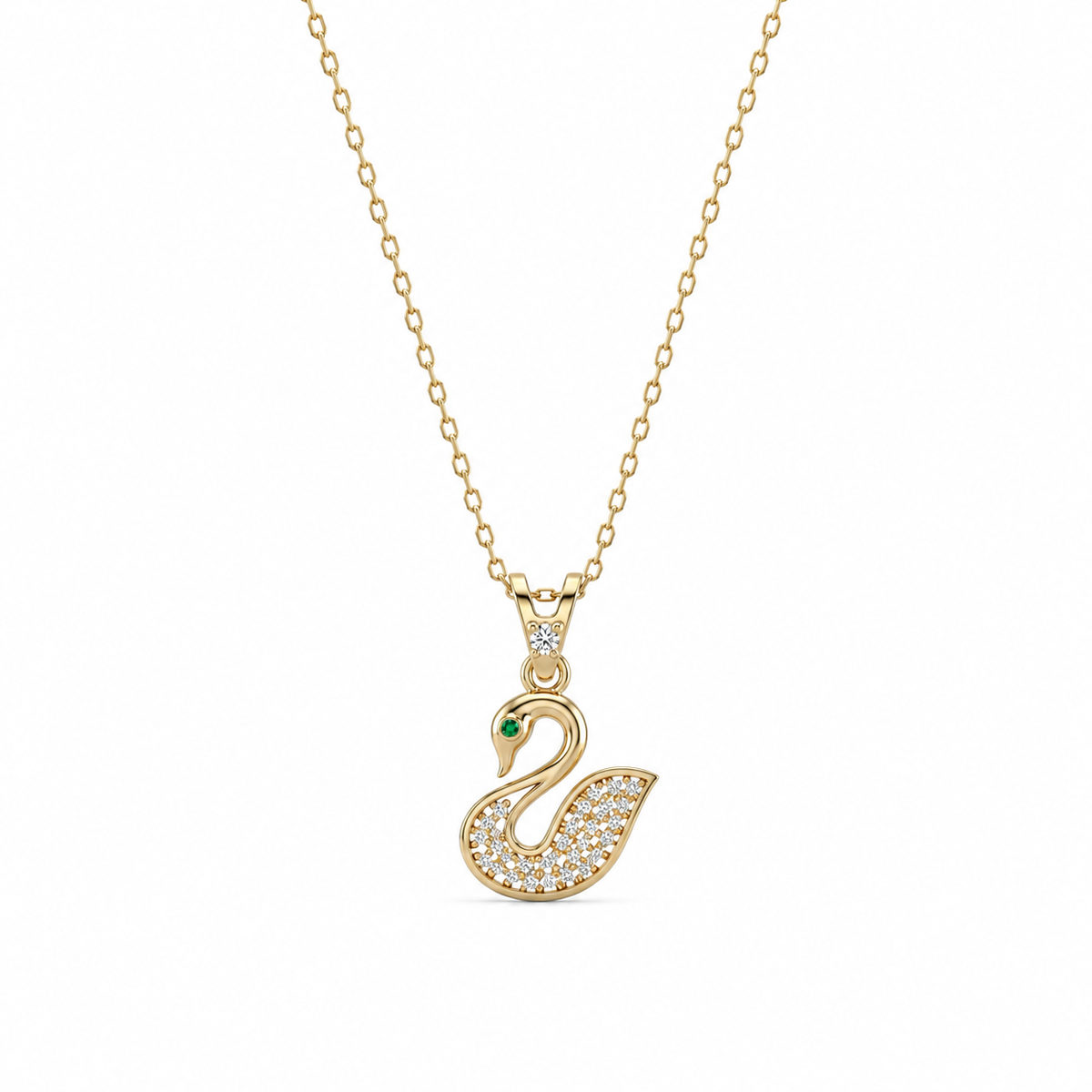 SORS Özel Tasarım Altın Royal Swan Taşlı Kolye