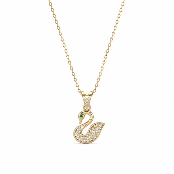 SORS Özel Tasarım Altın Royal Swan Taşlı Kolye