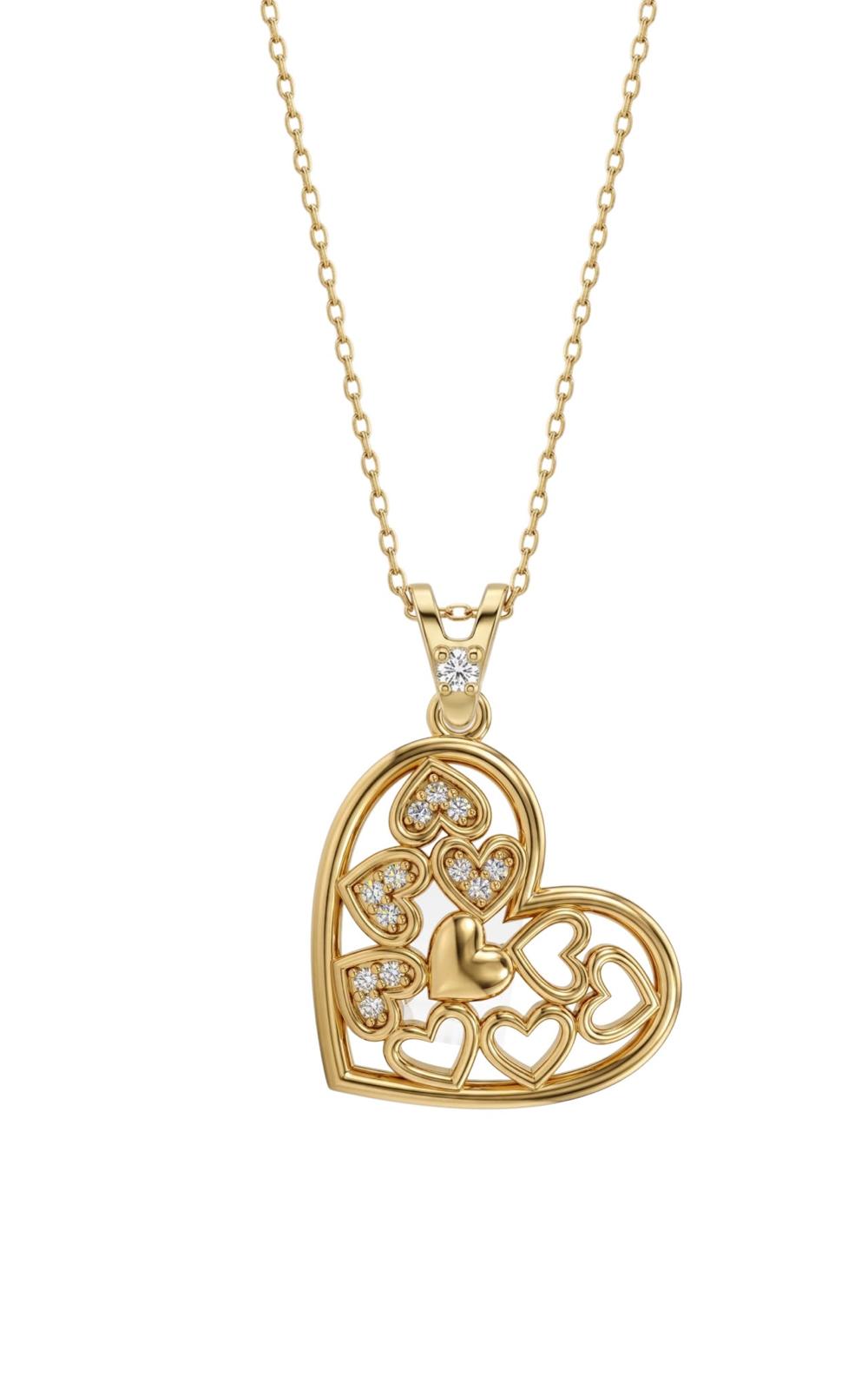 SORS Özel Tasarım Altın Family of Hearts Taşlı Kolye