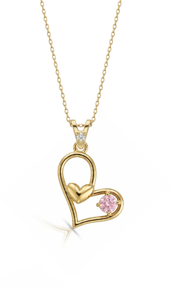 SORS Özel Tasarım Altın Blushing Heart Taşlı Kolye