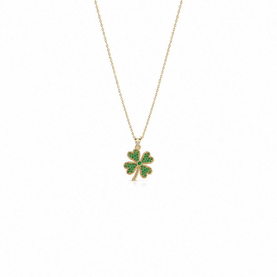 SORS Özel Tasarım Lucky Clover Taşlı Kolye