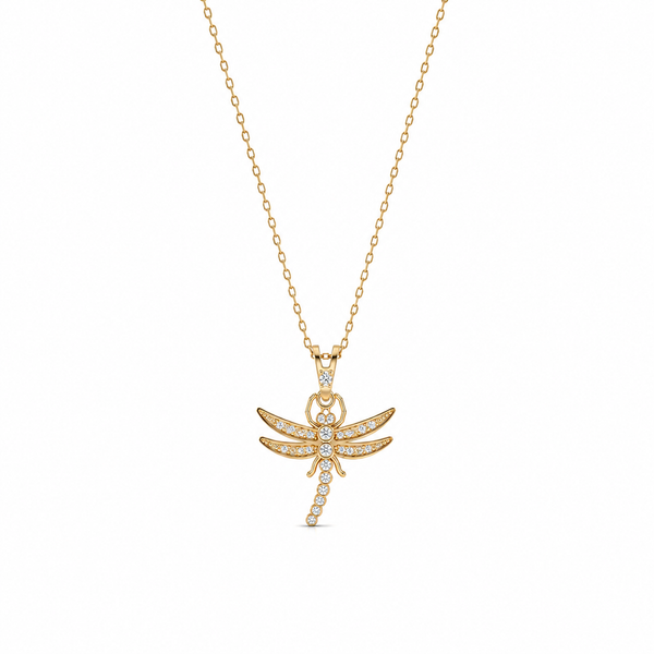 SORS Özel Tasarım Altın Lucky Dragonfly Kolye