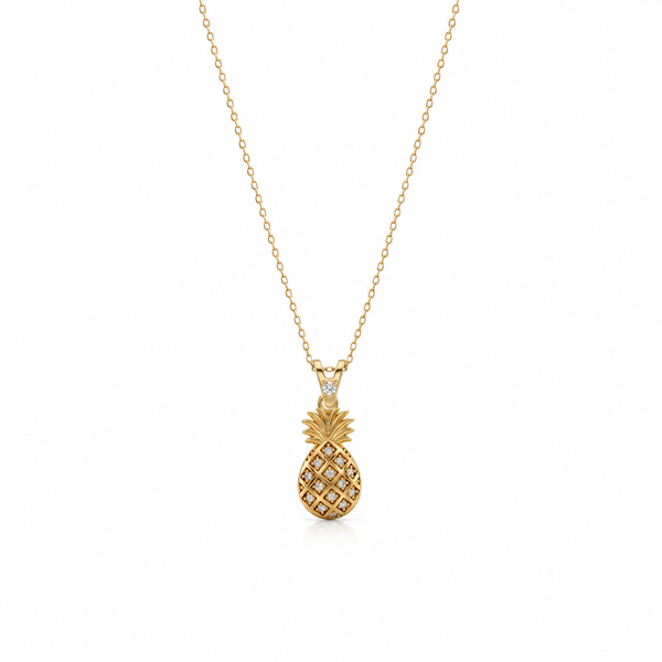 SORS Özel Tasarım Golden Pineapple Taşlı Kolye