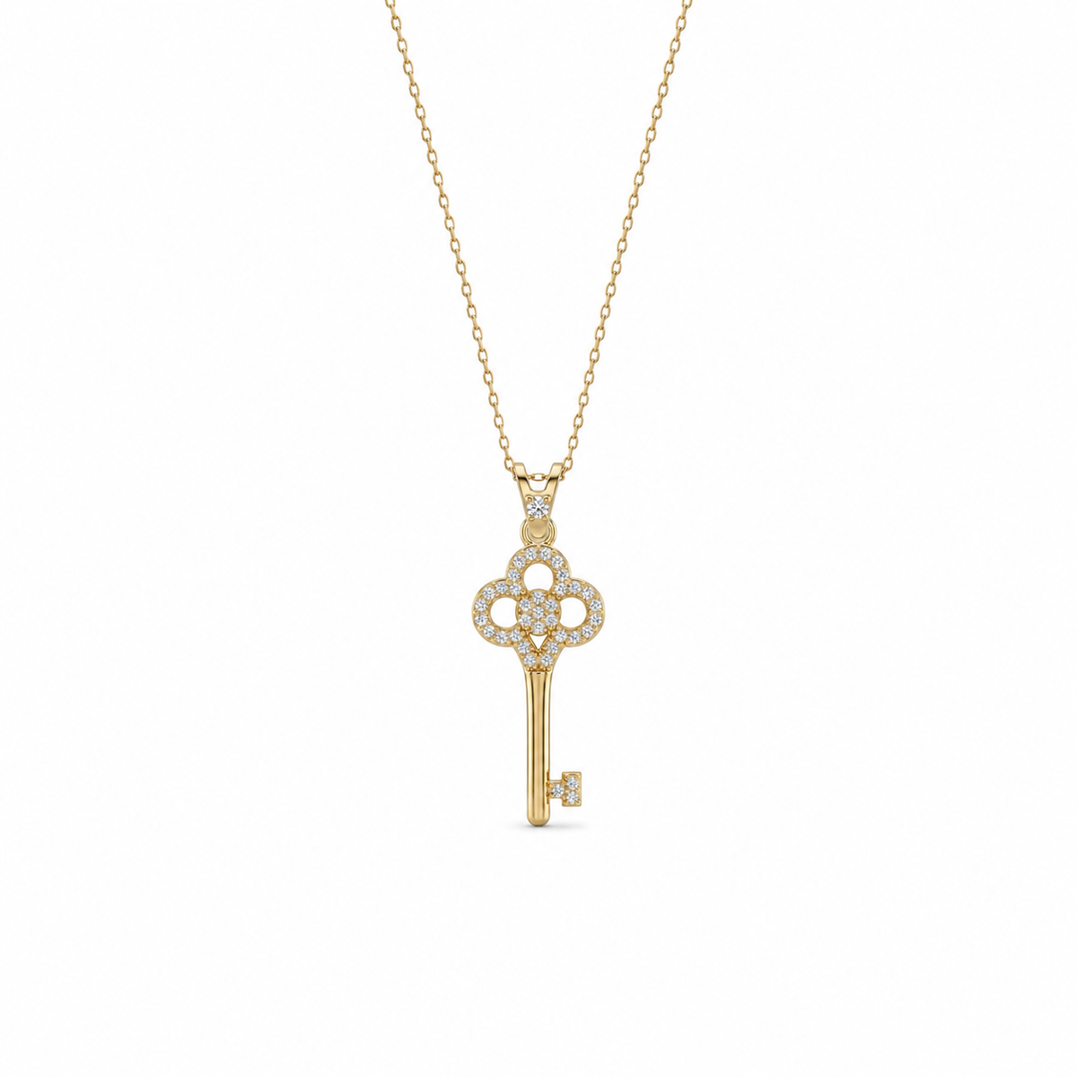 SORS Özel Tasarım Altın Luck Key Kolye
