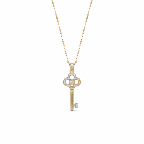 SORS Özel Tasarım Altın Luck Key Kolye