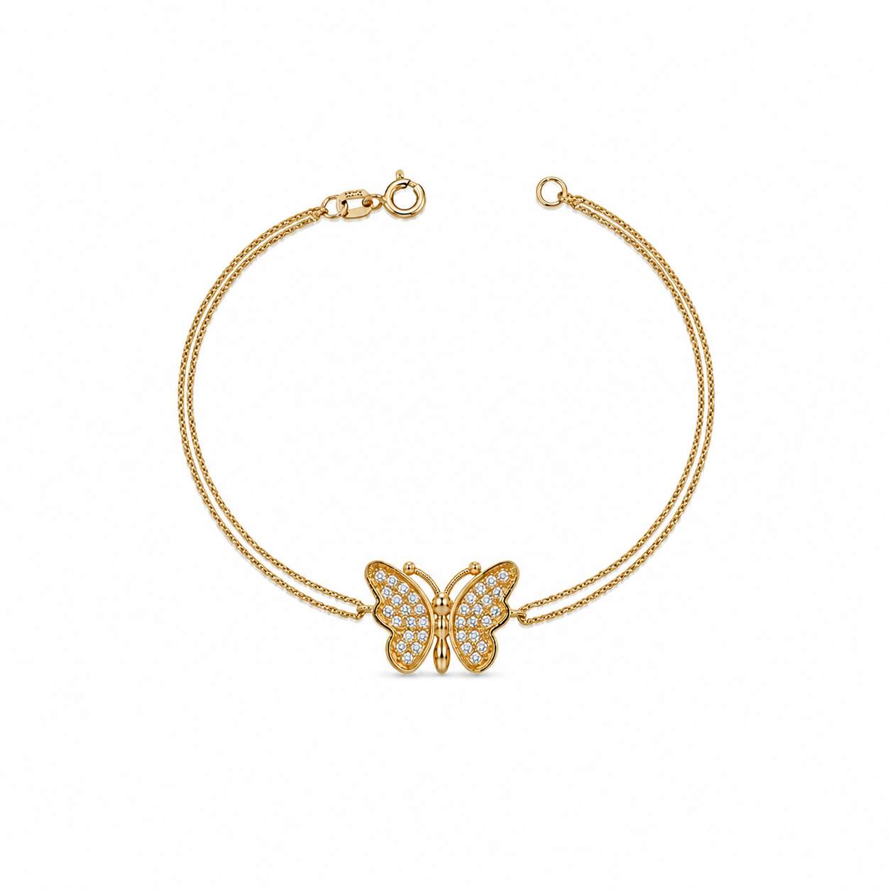 SORS Özel Tasarım Altın Pure Butterfly Bileklik