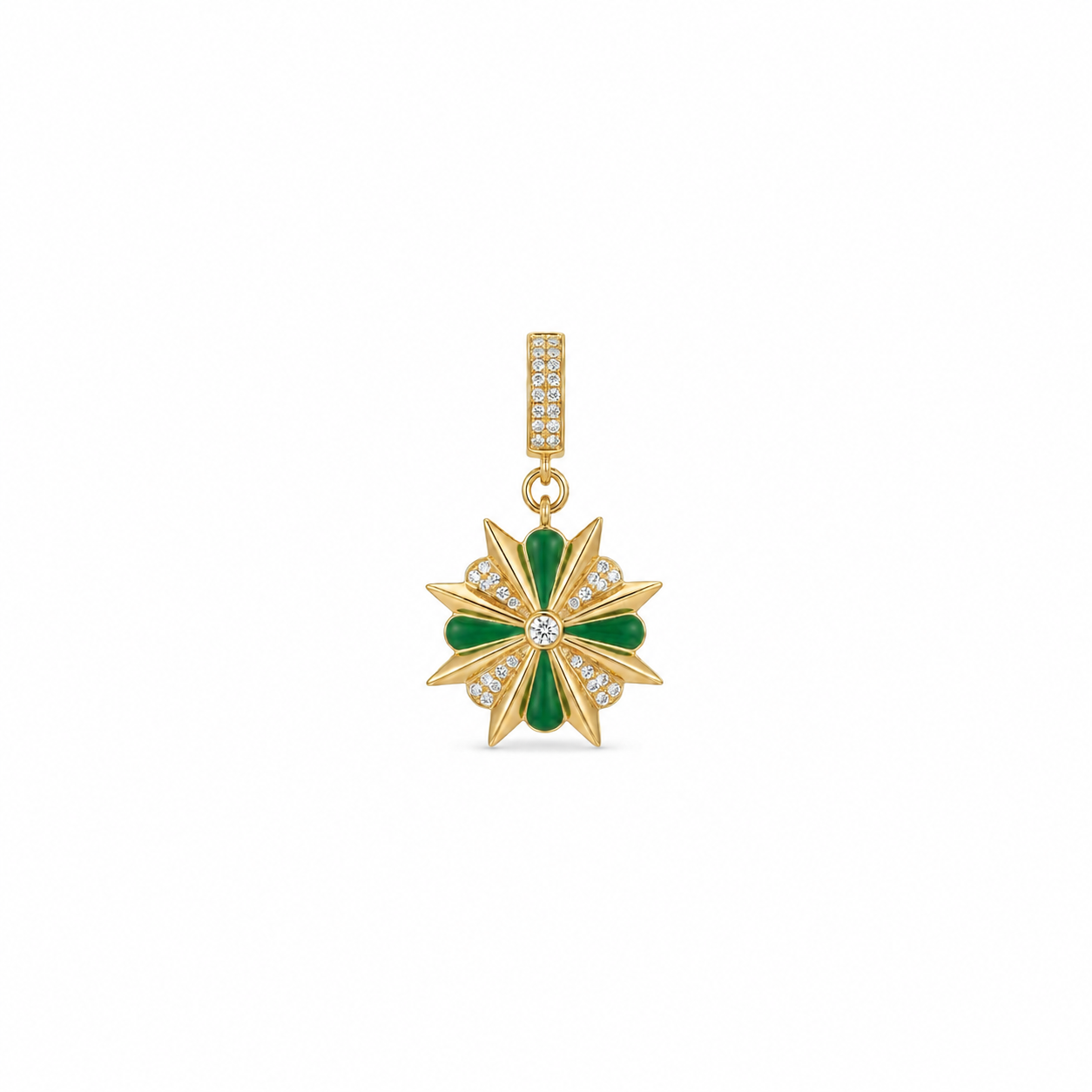 SORS Özel Tasarım Altın Vintage Green Charm