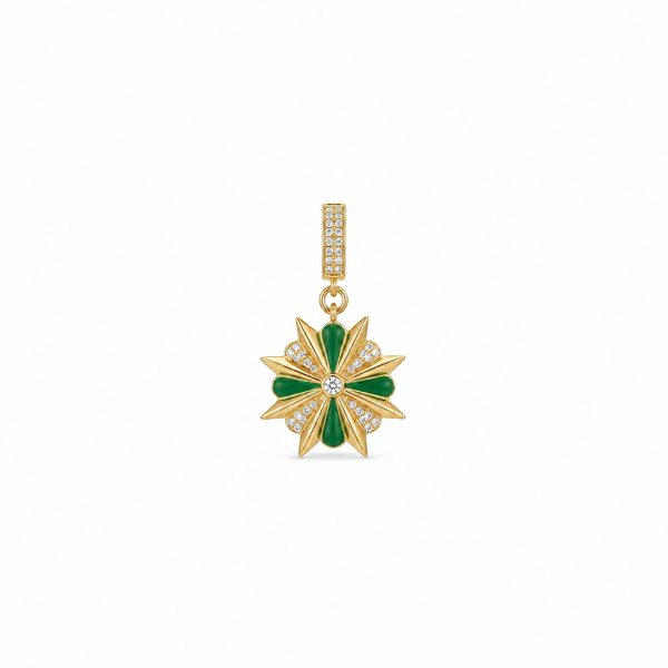 SORS Özel Tasarım Altın Vintage Green Charm