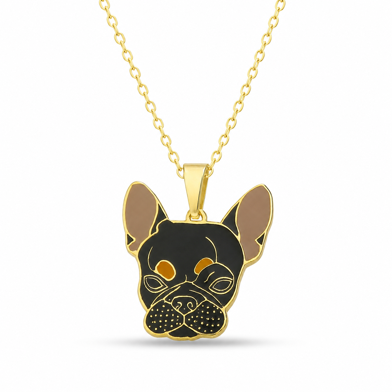 SORS Özel Tasarım Altın French Bulldog Figürlü Kolye Ucu