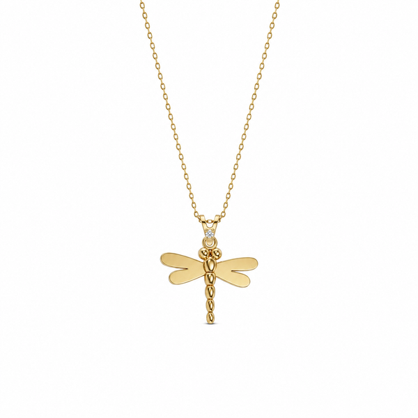 SORS Özel Tasarım Altın Golden Dragonfly Kolye