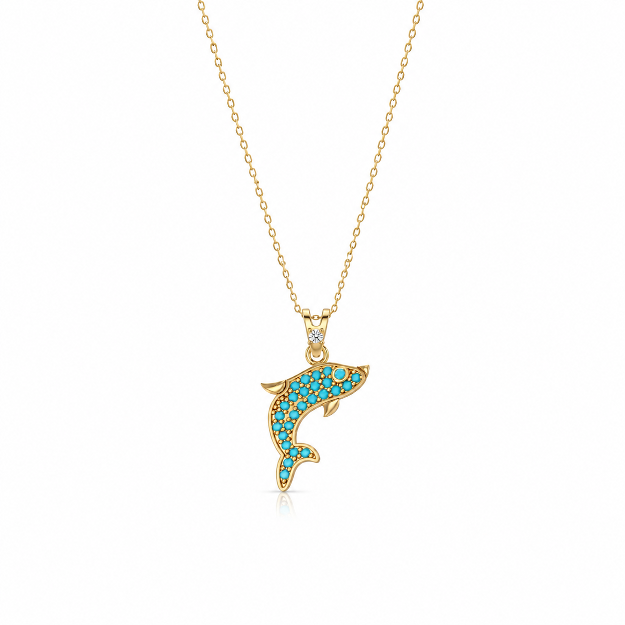 SORS Özel Tasarım Altın Luxe Dolphin Kolye