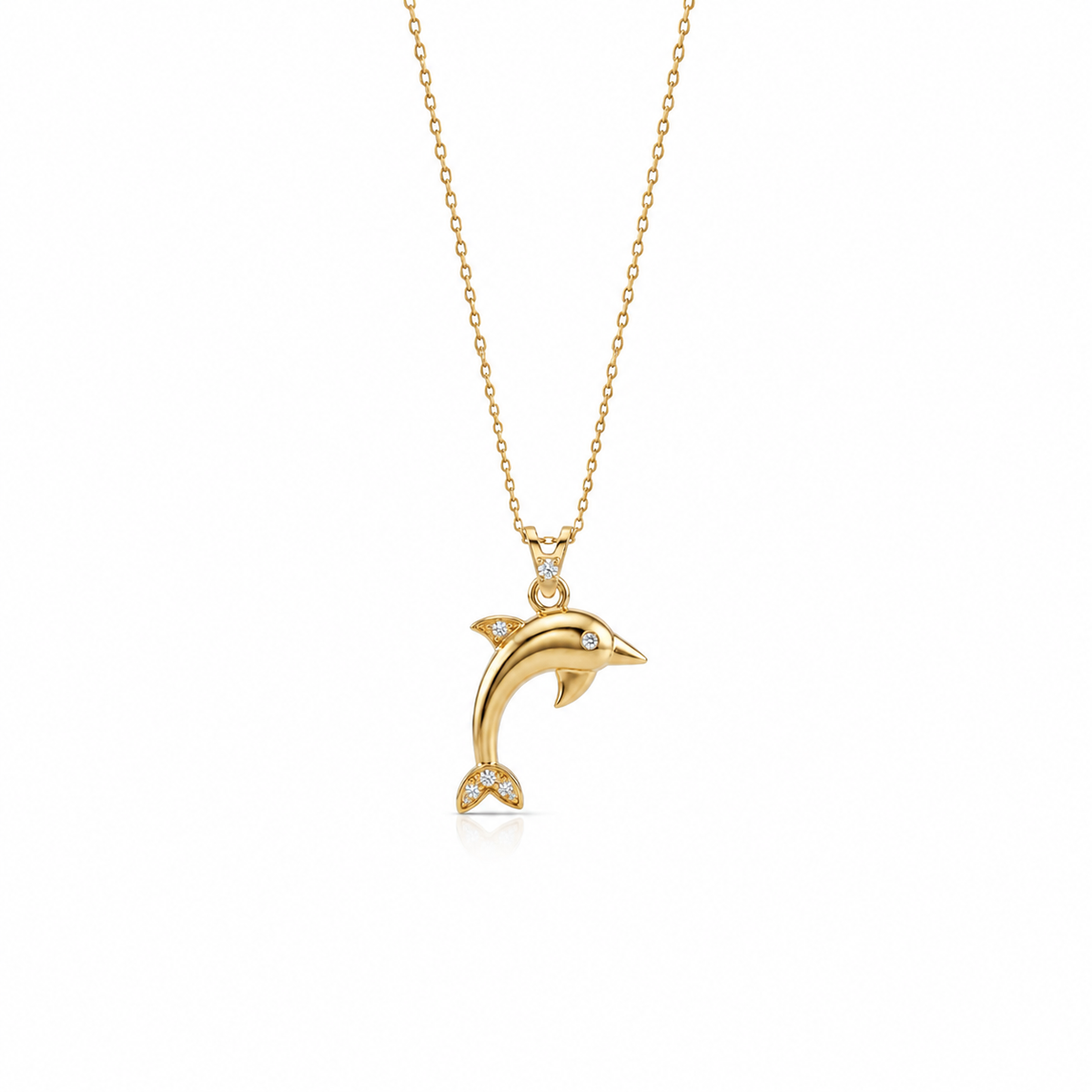SORS Özel Tasarım Altın Golden Dolphin Kolye