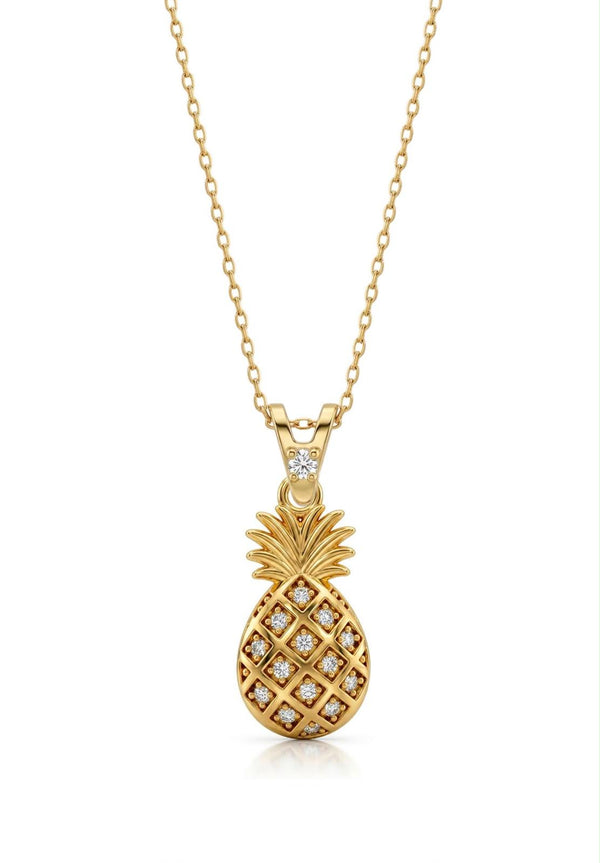 SORS Özel Tasarım Golden Pineapple Taşlı Kolye