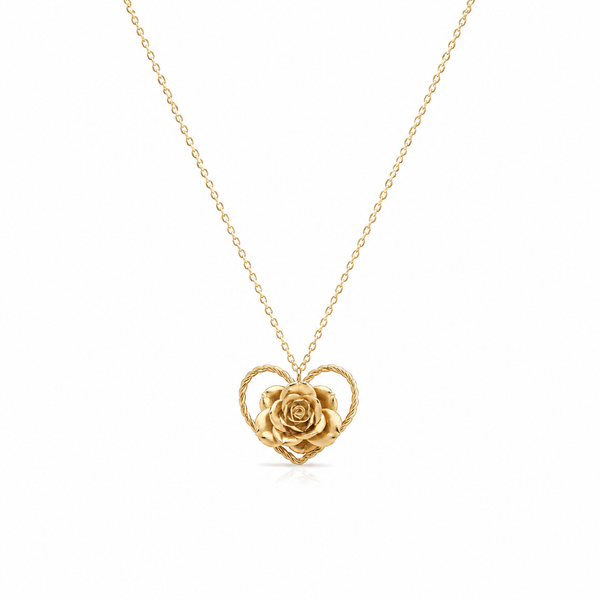 SORS Özel Tasarım Altın Love Bloom Kolye