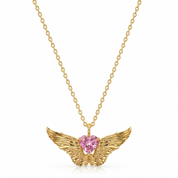 SORS Özel Tasarım Pink Angel Taşlı Kolye