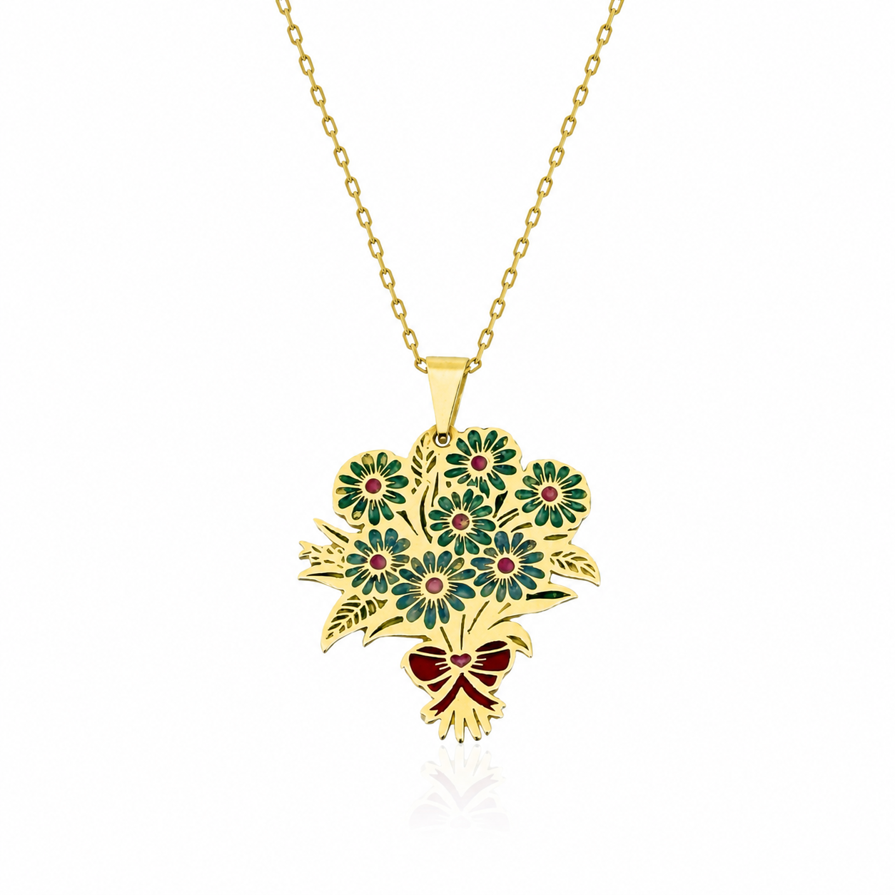 SORS Özel Tasarım Daisy Bouquet Çiçekli Kolye