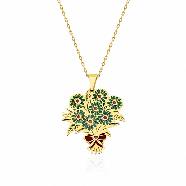 SORS Özel Tasarım Daisy Bouquet Çiçekli Kolye