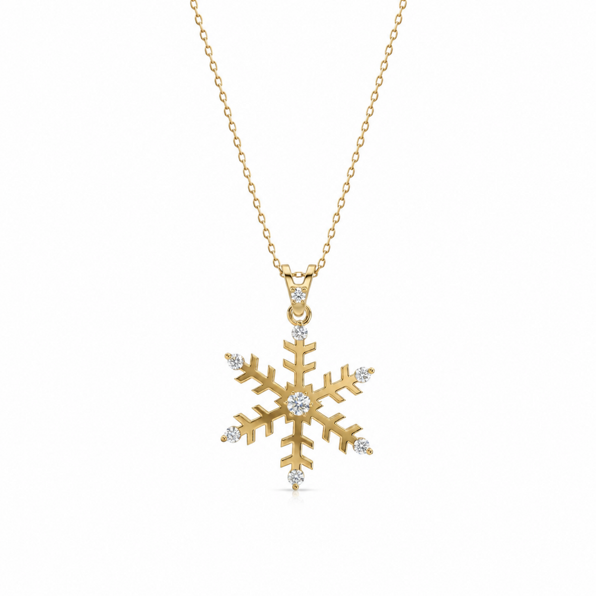 SORS Özel Tasarım Altın Crystal Snow Taşlı Kolye