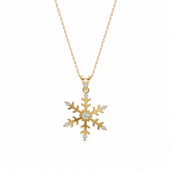 SORS Özel Tasarım Altın Crystal Snow Taşlı Kolye