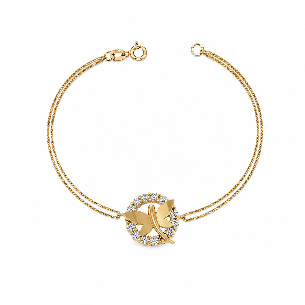 SORS Özel Tasarım Altın Dragonfly Charm Taşlı Bileklik