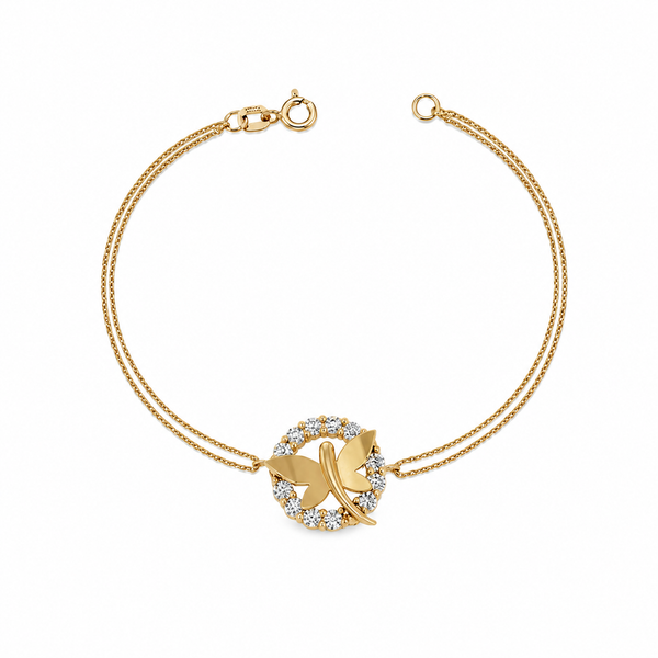 SORS Özel Tasarım Altın Dragonfly Charm Taşlı Bileklik
