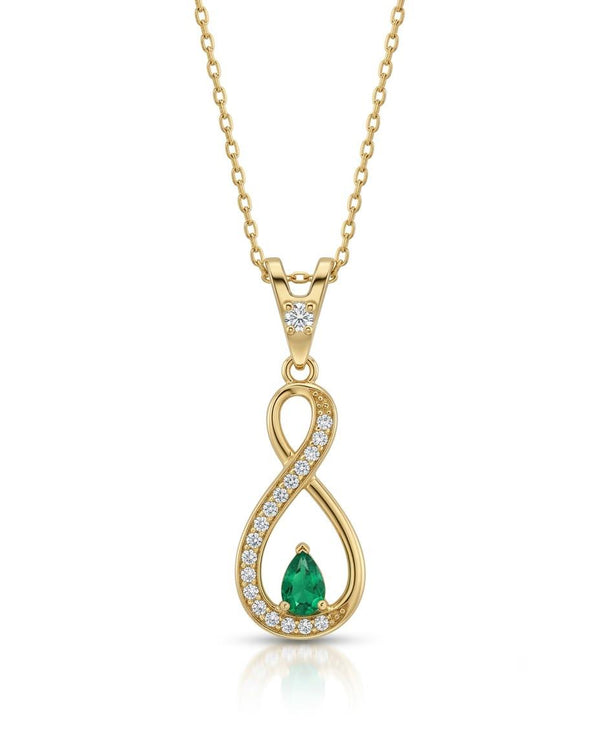 SORS Özel Tasarım Altın Elegance Infinity Taşlı Kolye