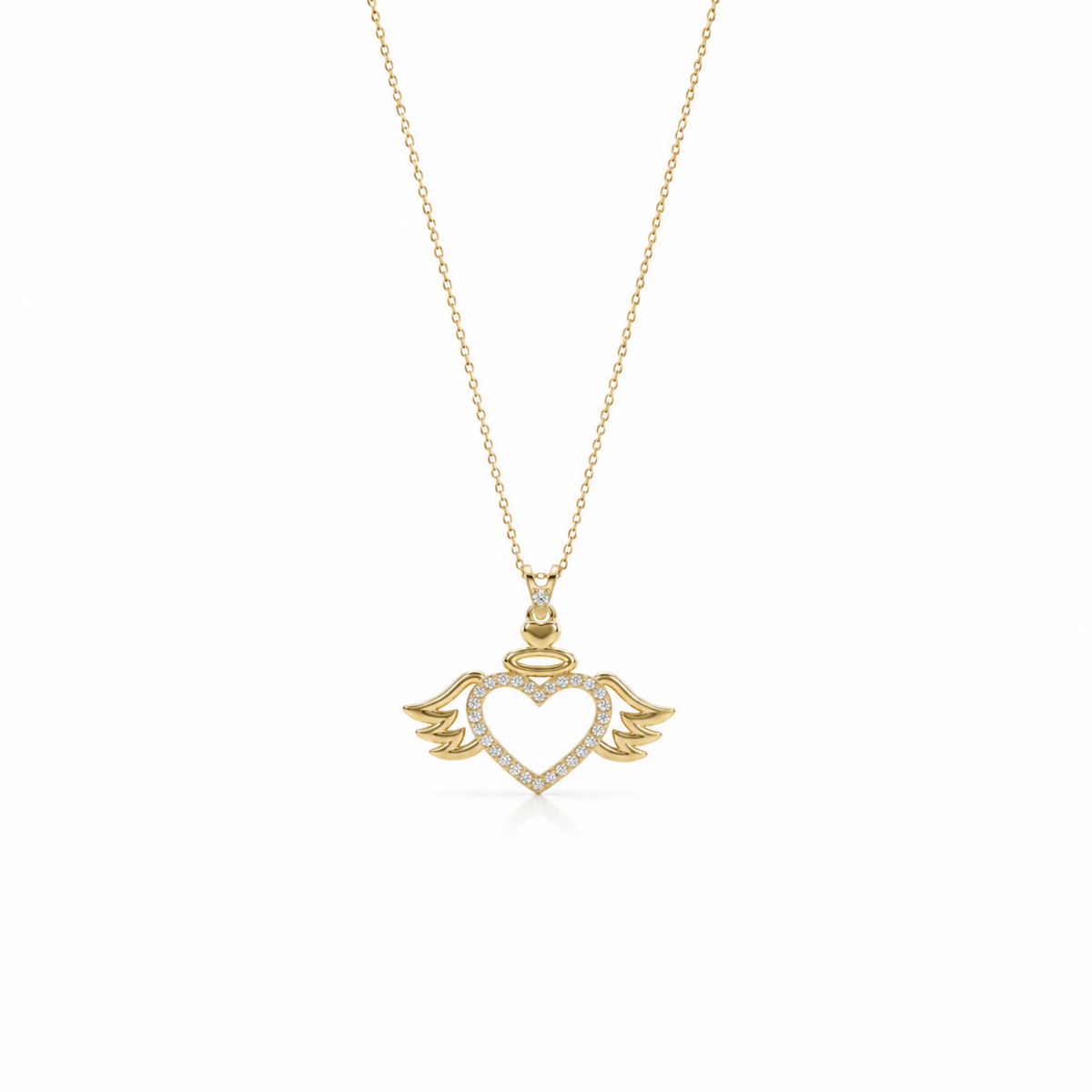 SORS Özel Tasarım Altın Eros Heart Taşlı Kolye