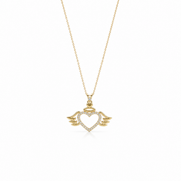 SORS Özel Tasarım Altın Eros Heart Taşlı Kolye