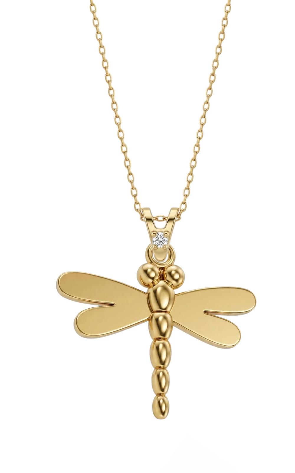 SORS Özel Tasarım Altın Golden Dragonfly Kolye