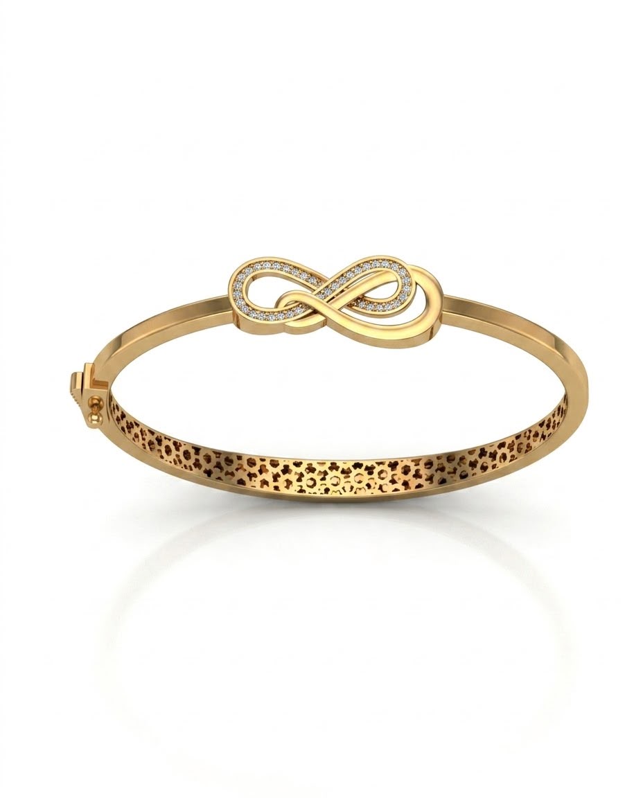 SORS Özel Tasarım Altın Infinity Loop Kelepçe