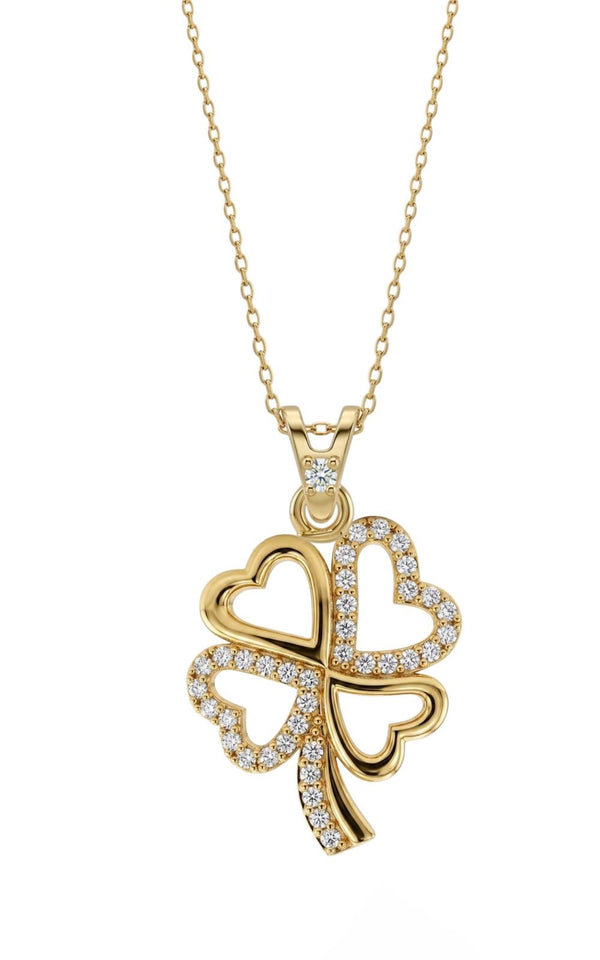 SORS Özel Tasarım Love Clover Taşlı Kolye