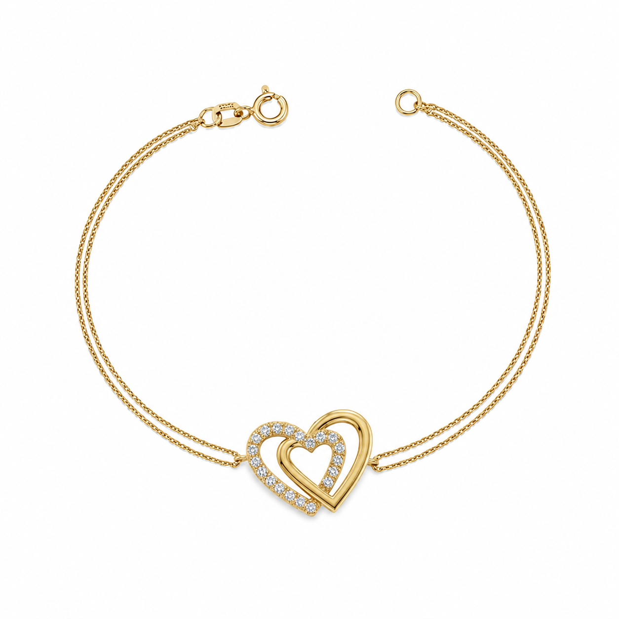 SORS Özel Tasarım Altın Lovely Heart Taşlı Bileklik
