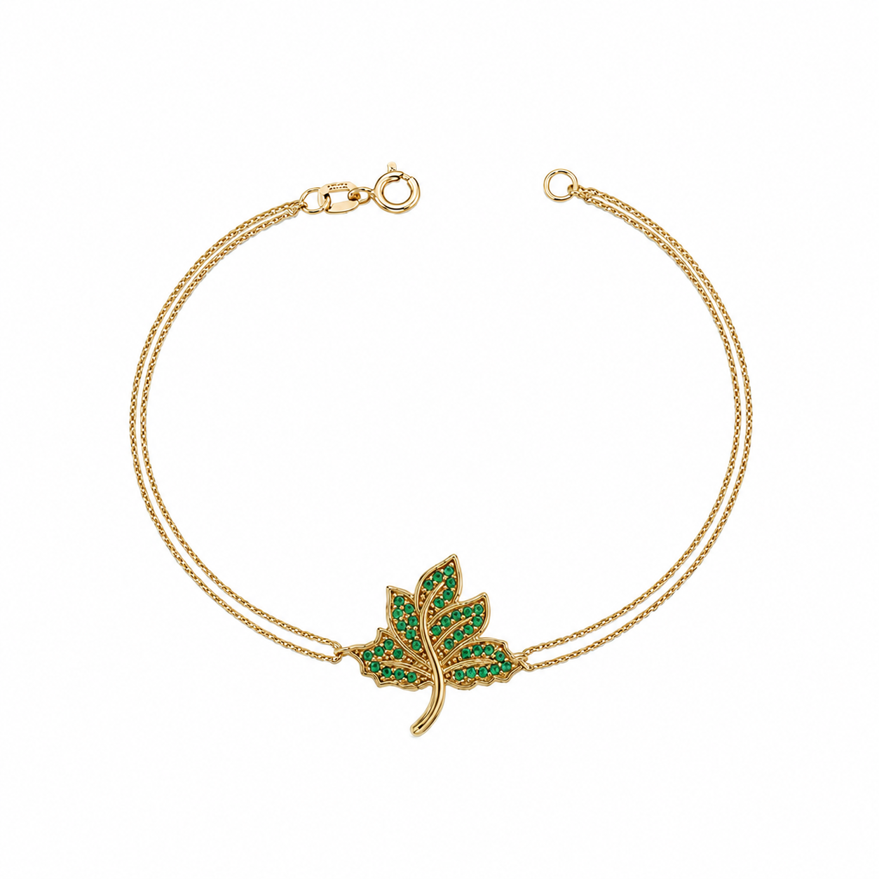 SORS Özel Tasarım Altın Autumn Leaf Taşlı Bileklik