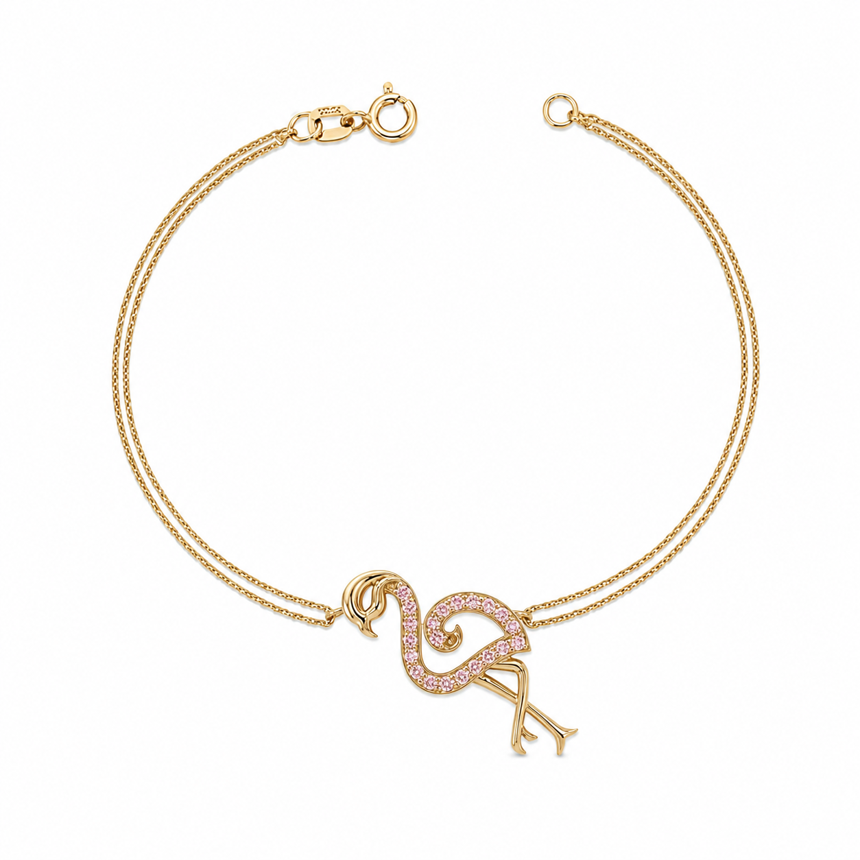 SORS Özel Tasarım Altın Luxe Flamingo Taşlı Bileklik