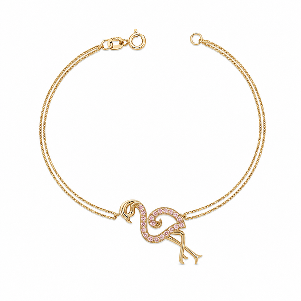 SORS Özel Tasarım Altın Luxe Flamingo Taşlı Bileklik