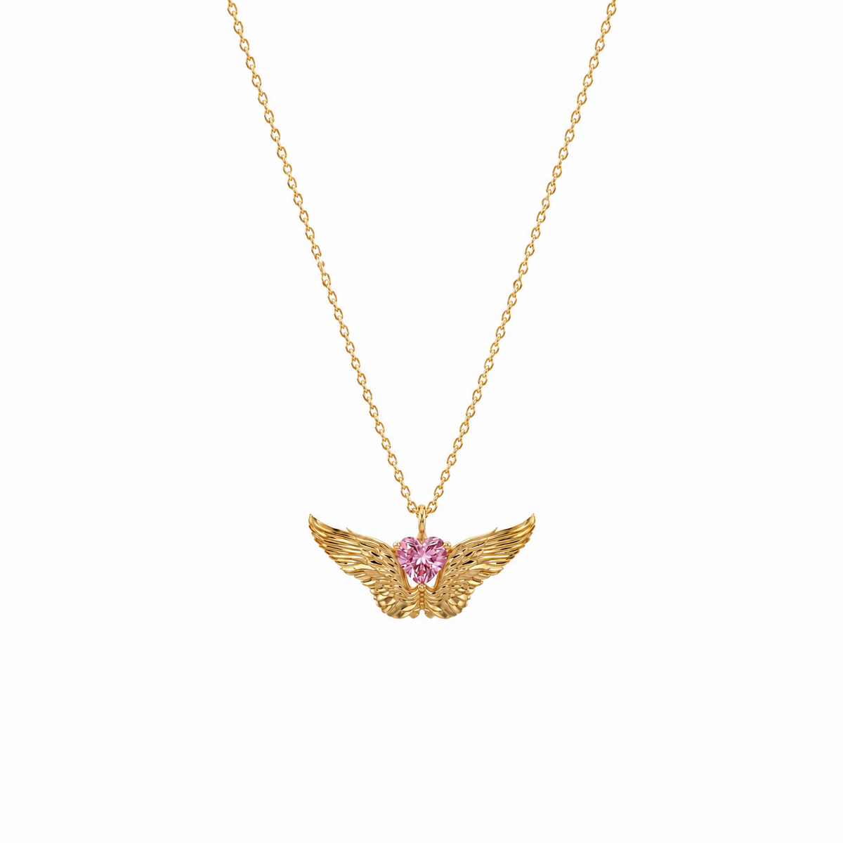 SORS Özel Tasarım Altın Pink Angel Taşlı Kolye