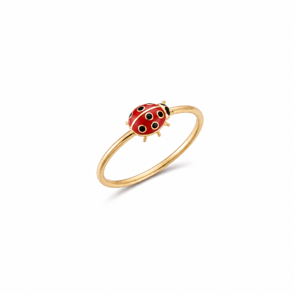 SORS Özel Tasarım Altın Ladybug Mineli Yüzük
