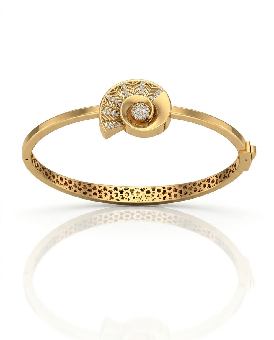 SORS Özel Tasarım Altın Luxury Seashell Kelepçe