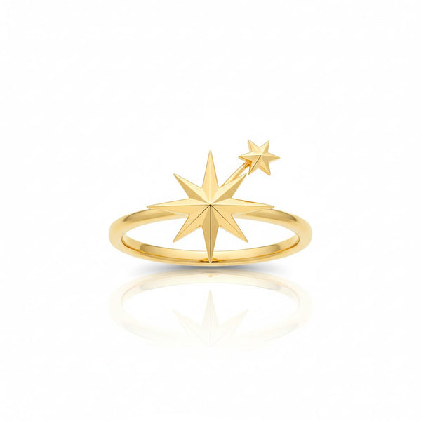 SORS Özel Tasarım Altın North Star Yüzük