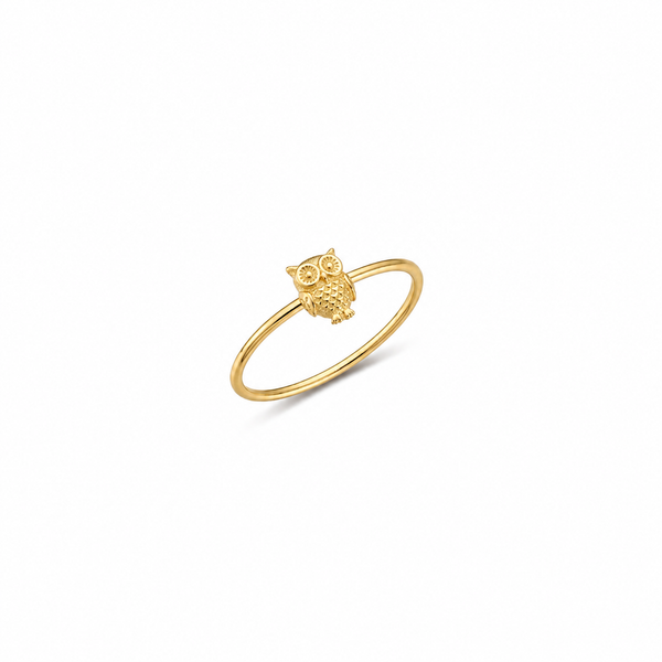 SORS Özel Tasarım Altın Owl Charm Yüzük