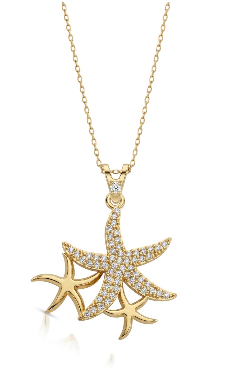 SORS Özel Tasarım Altın Sea Star Taşlı Kolye