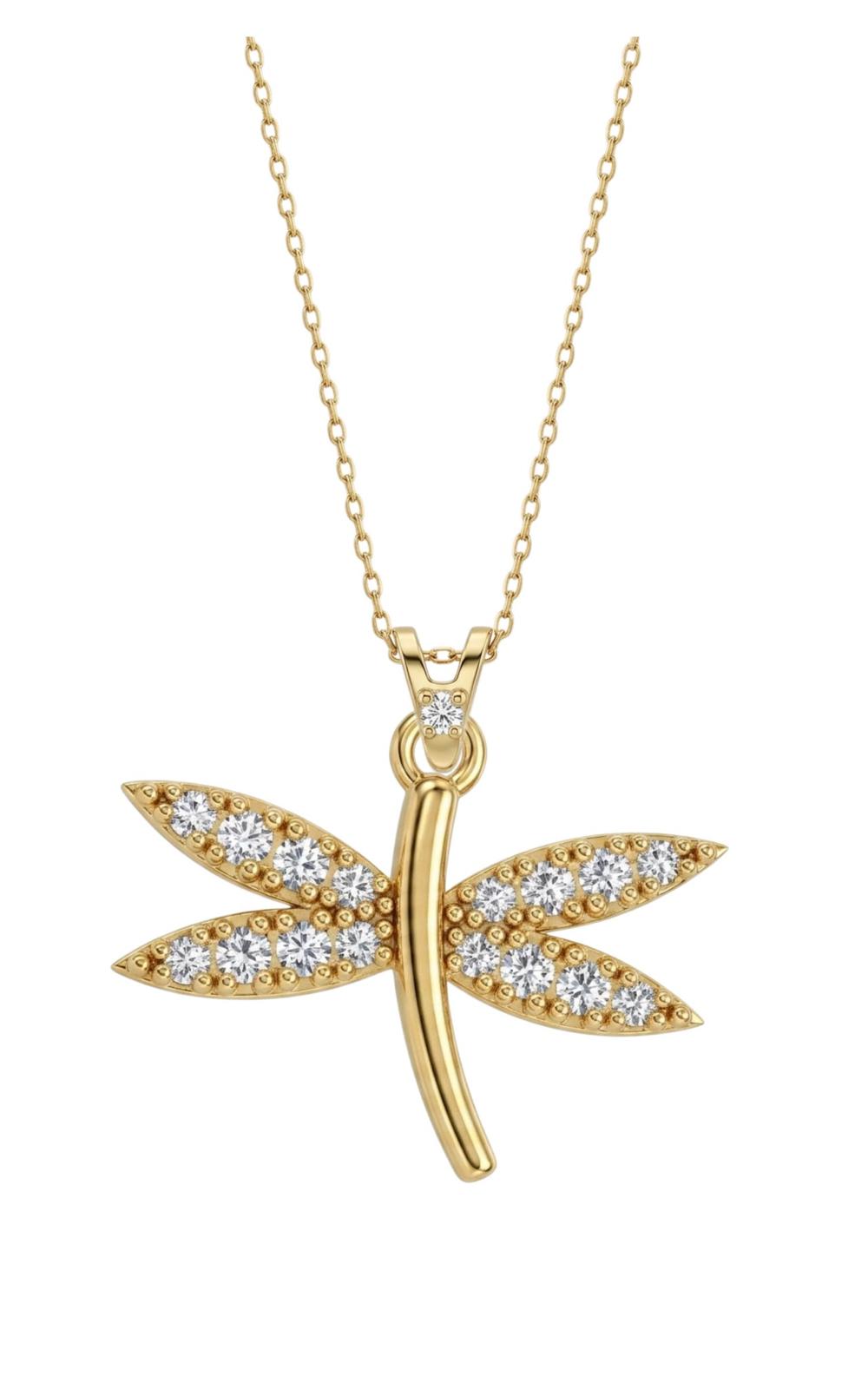SORS Özel Tasarım Altın Shiny Dragonfly Kolye