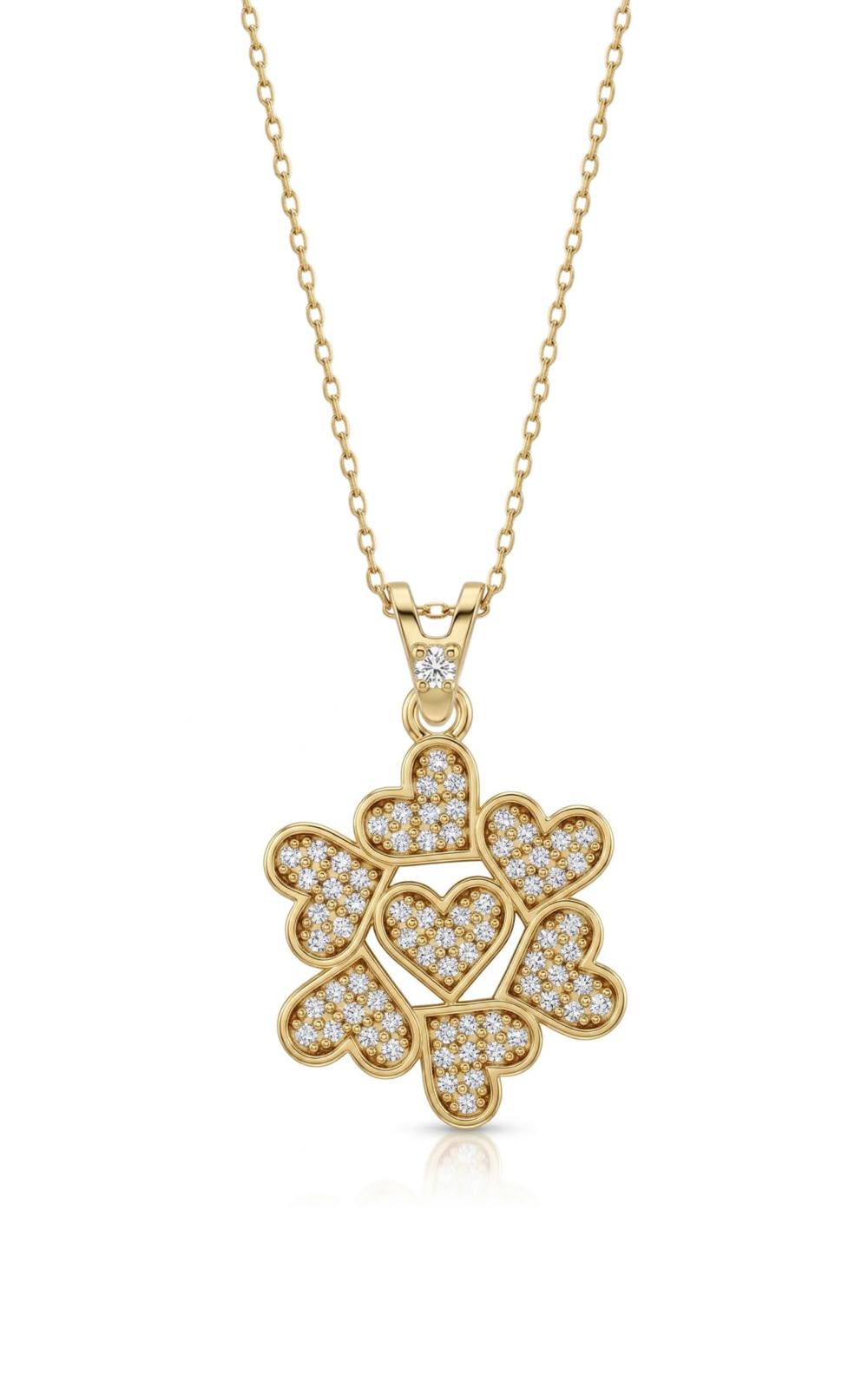 SORS Özel Tasarım Altın Heart Blossom Taşlı Kolye