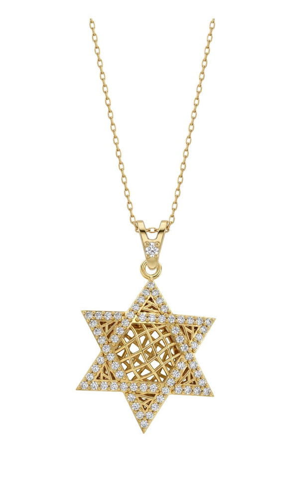 SORS Özel Tasarım Altın Shine Star Taşlı Kolye