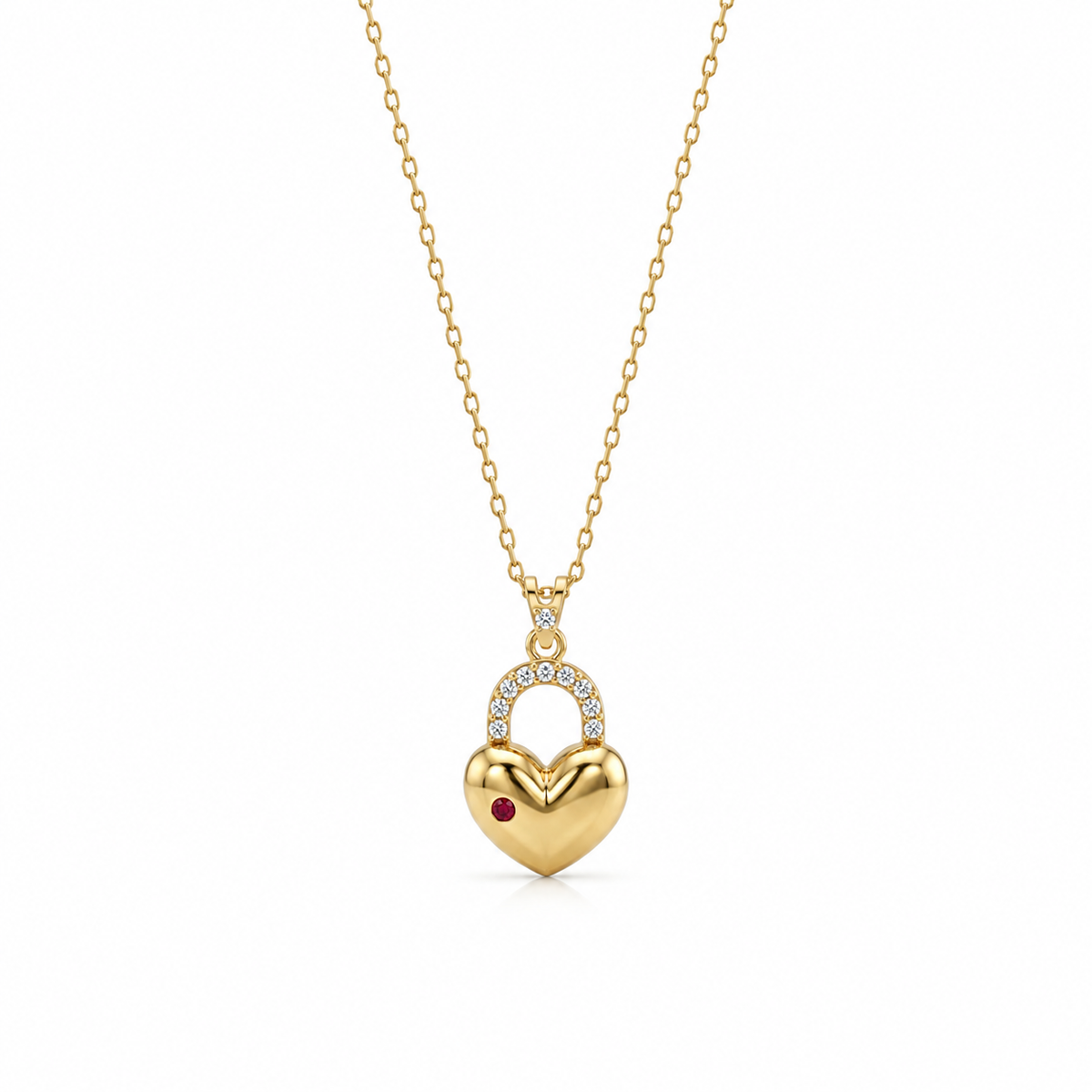 SORS Özel Tasarım Altın Secret Heart Taşlı Kolye
