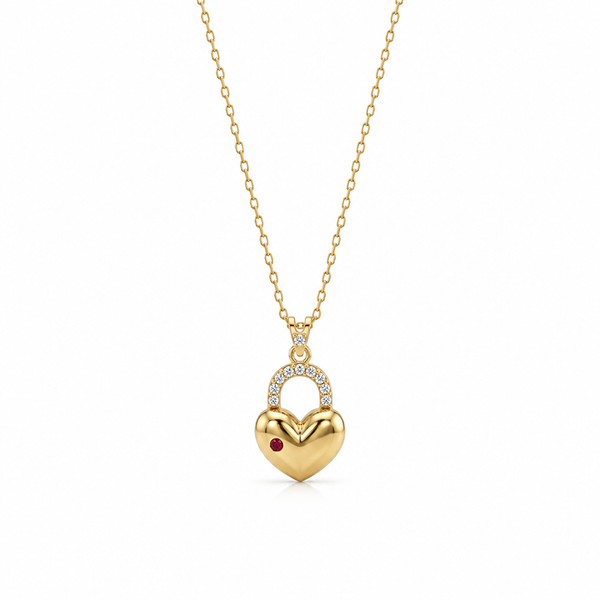 SORS Özel Tasarım Altın Secret Heart Taşlı Kolye