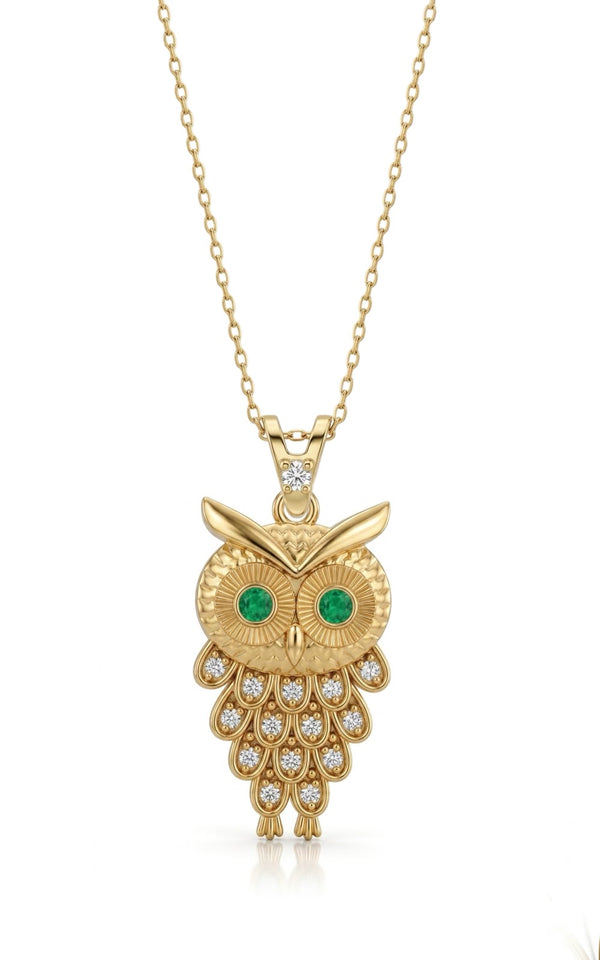 SORS Özel Tasarım Wise Owl Taşlı Kolye